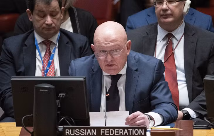 Đại diện thường trực của Nga tại Liên hợp quốc (LHQ) Vasily Nebenzya. Ảnh: AP