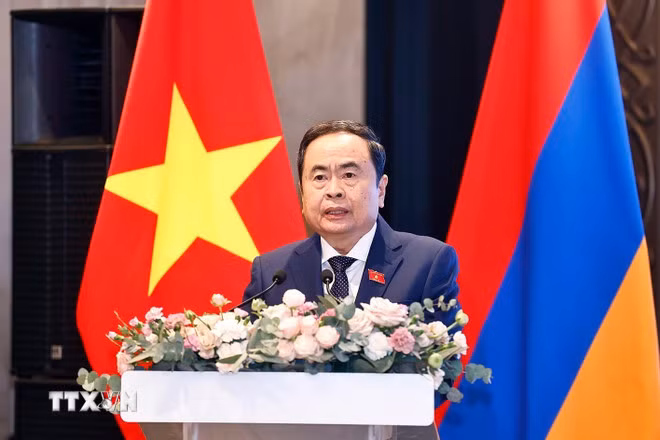 Chủ tịch Quốc hội Trần Thanh Mẫn phát biểu. (Ảnh: Doãn Tấn/TTXVN)
