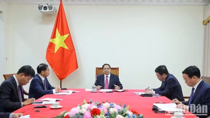 Quang cảnh cuộc điện đàm.(Ảnh: TRẦN HẢI)