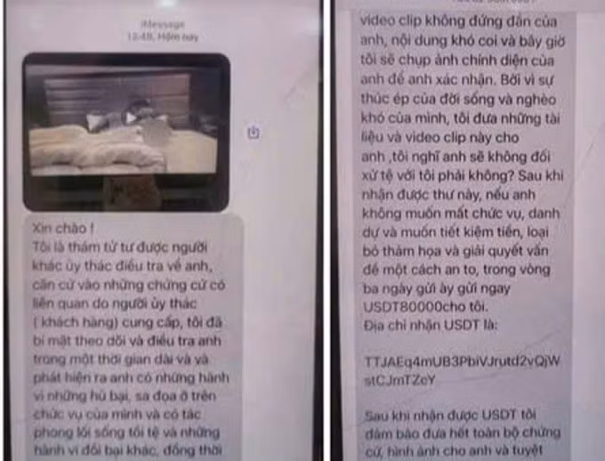 Hình ảnh các nhóm lừa đảo cắt, ghép và nhắn tin cho bị hại. Ảnh: Minh Thúy
