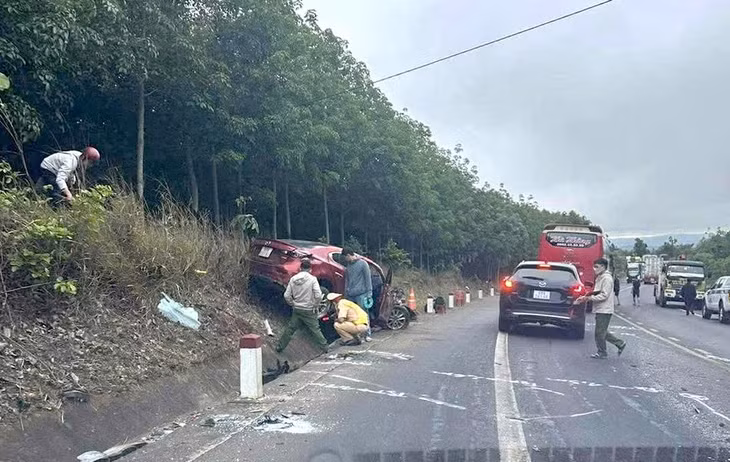 Hiện trường vụ tai nạn. Ảnh: CTV