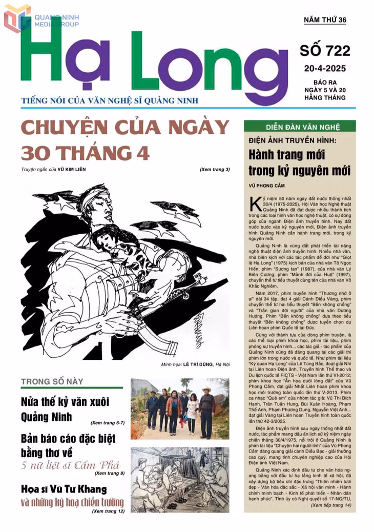 Trang nhất, báo Hạ Long số 722, phát hành ngày 20/4/2025.