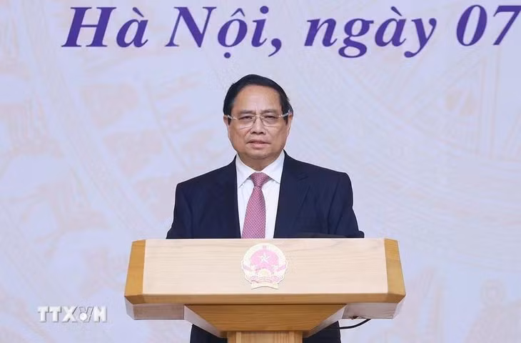 Thủ tướng Phạm Minh Chính khai mạc Hội nghị về thương mại quốc tế. (Ảnh: Dương Giang/TTXVN)