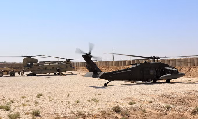 Trực thăng Mỹ tại một căn cứ ở Syria tháng 8/2021. Ảnh: US Army