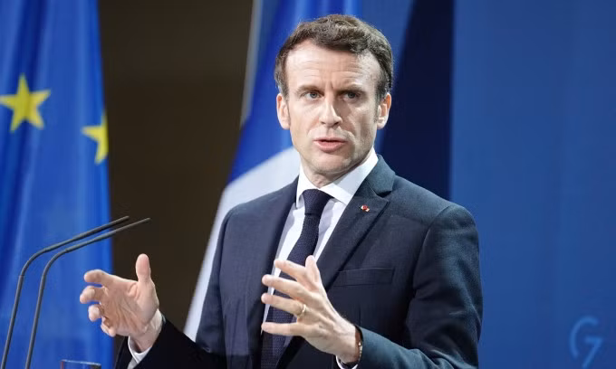 Tổng thống Pháp Emmanuel Macron tại Berlin, Đức, hồi tháng 1/2022. Ảnh: Reuters