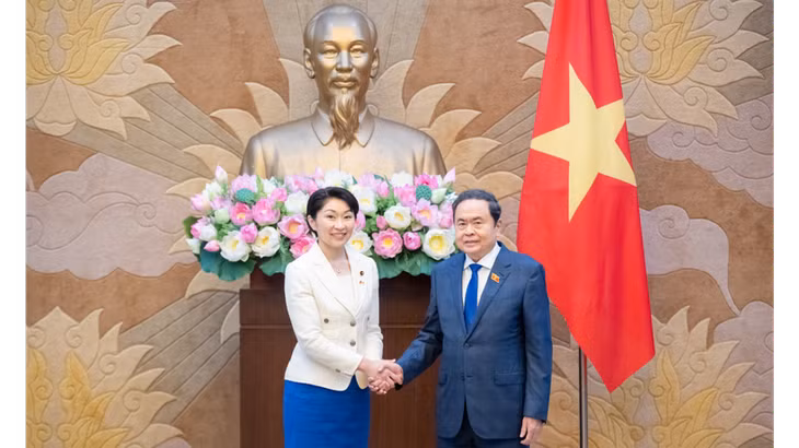 Chủ tịch Quốc hội Trần Thanh Mẫn tiếp bà Obuchi Yuko, Hạ nghị sĩ, Chủ tịch Liên minh Nghị sĩ hữu nghị Nhật Bản-Việt Nam. (Ảnh: Duy Linh)