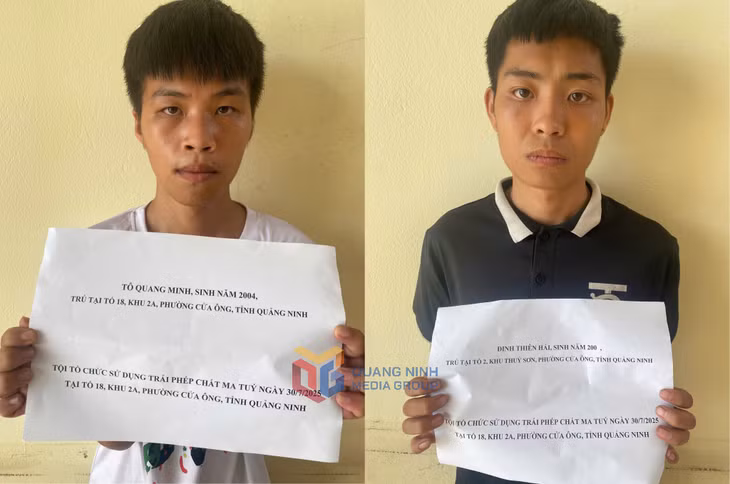 Đối tượng Tô Quang Minh và Đinh Thiên Hải (từ trái qua phải).