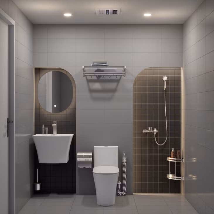 Chọn thiết bị ít chi tiết cho nhà vệ sinh nhỏ