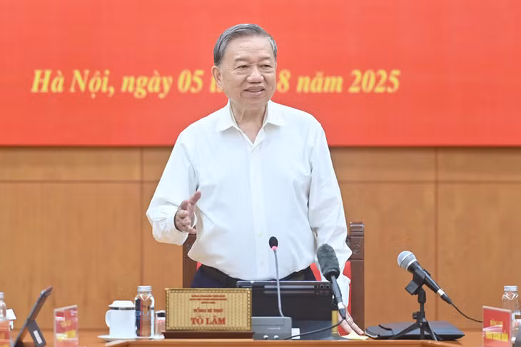 Tổng Bí thư Tô Lâm phát biểu kết luận phiên họp. (Ảnh: ĐĂNG KHOA)