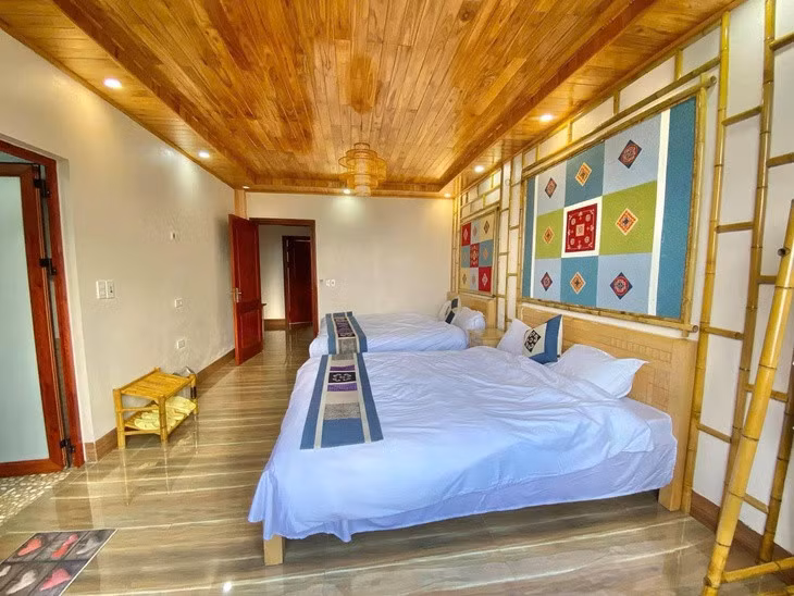 Các phòng tại homestay là phòng hai giường lớn - Ảnh: NVCC