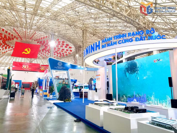 Không gian trưng bày của tỉnh Quảng Ninh tại Trung tâm Hội chợ - Triển lãm Quốc gia (Đông Anh, Hà Nội).