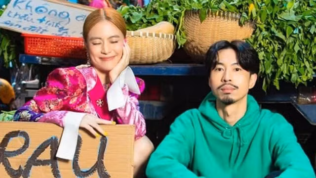 Hoàng Thùy Linh và Đen Vâu trong MV "Gieo quẻ". Ảnh chụp từ MV