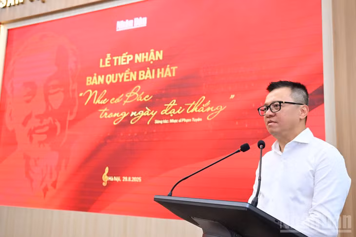 Tổng Biên tập Lê Quốc Minh phát biểu tại sự kiện.