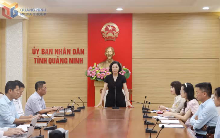 Phát biểu tại buổi làm việc, đồng chí Vũ Thị Mai Anh, Giám đốc Sở Nội vụ