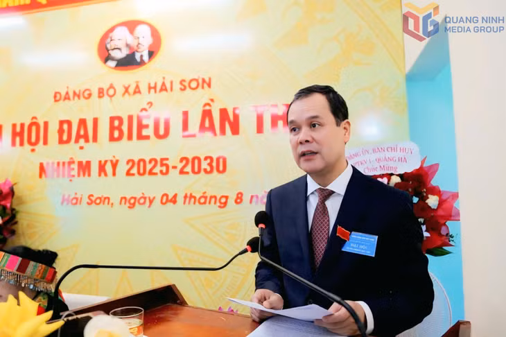 Đồng chí Điệp Văn Chiến, Ủy viên BTV, Trưởng Ban Nội chính Tỉnh ủy phát biểu chỉ đạo tại Đại hội.