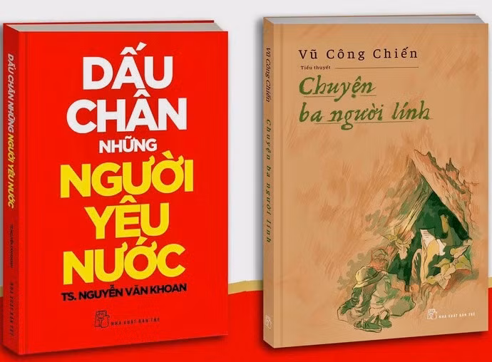 Sách Dấu chân những người yêu nước và Chuyện ba người lính - Ảnh: NXB