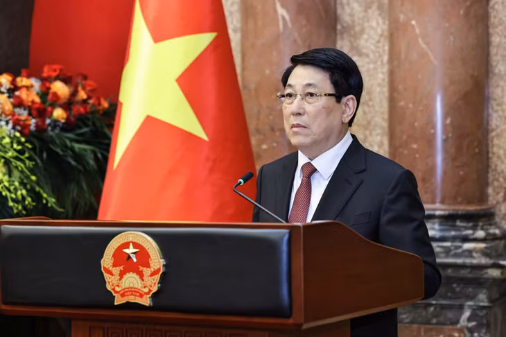 Chủ tịch nước Lương Cường phát biểu tại buổi lễ.
