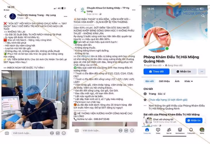 Các cơ sở không được Sở Y tế Quảng Ninh cấp phép.