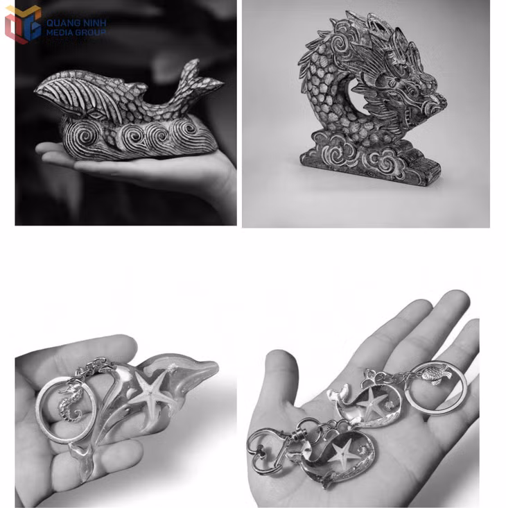 Mô hình một số vật phẩm lưu niệm được đề xuất tại cuộc toạ đàm.