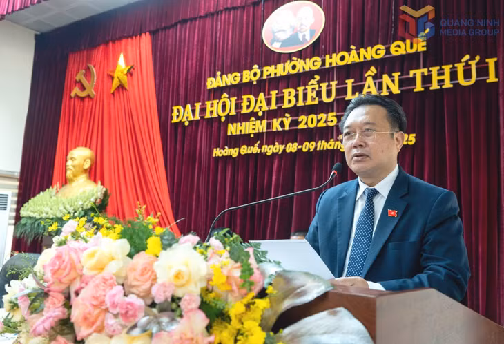 Đồng chí Nguyễn Đức Thành, Ủy viên Ban Thường vụ, Chủ nhiệm Ủy ban Kiểm tra Tỉnh ủy phát biểu chỉ đạo Đại hội.