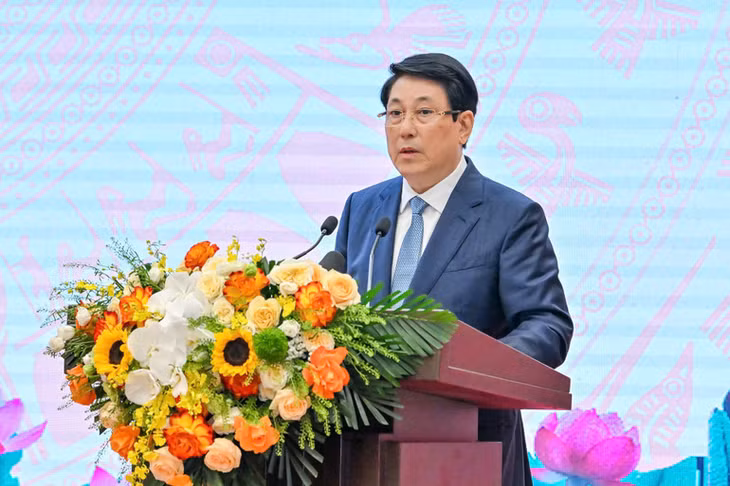 Chủ tịch nước Lương Cường phát biểu tại hội nghị. (Ảnh Thủy Nguyên)