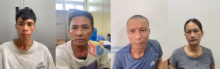 Từ trái sang phải là các đối tượng: Vùi Văn Dũng, Nguyễn Công Hùng, Vũ Anh Tuấn, Nguyễn Thị Lan Anh.