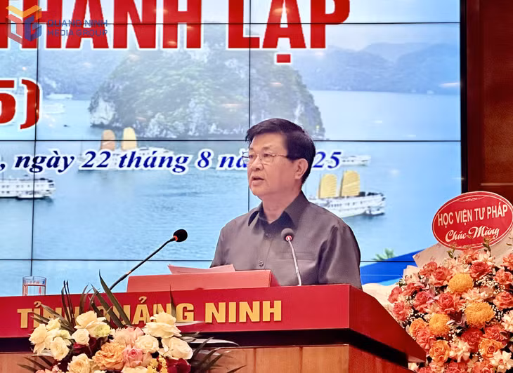 Luật sư, Tiến sĩ Đỗ Ngọc Thịnh, Chủ tịch Liên đoàn Luật sư Việt Nam phát biểu tại lễ kỷ niệm.