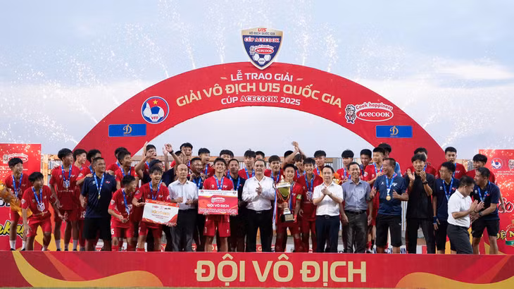PVF bảo vệ thành công ngôi vương của Giải bóng đá U15 quốc gia. (Ảnh: VFF)