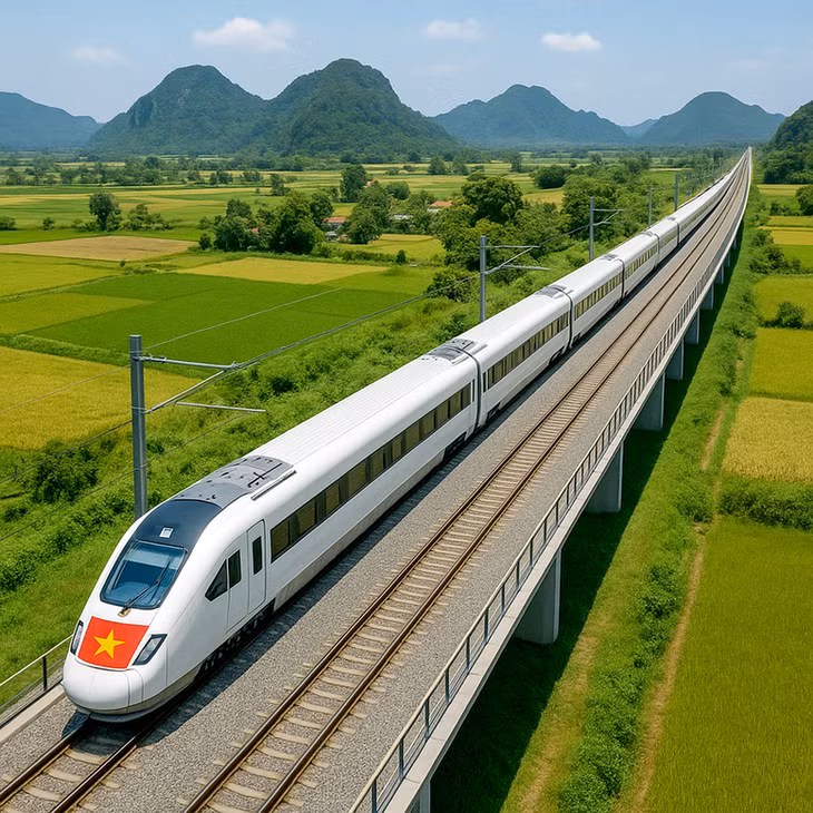 Luật Đường sắt 2025 đã có các quy định nhằm thúc đẩy, khuyến khích phát triển công nghiệp đường sắt, chuyển giao khoa học công nghệ - Ảnh: Vẽ Al