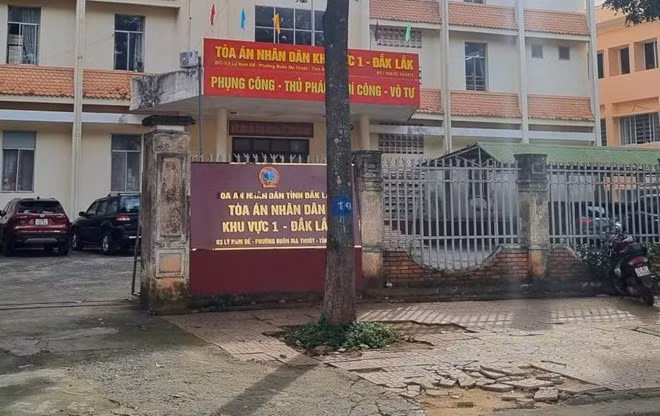 Tòa án Nhân dân khu vực 1 (tỉnh Đắk Lắk) - nơi ông Trần Duy Đức công tác trước khi bị tạm giữ. Ảnh: Bảo Trung