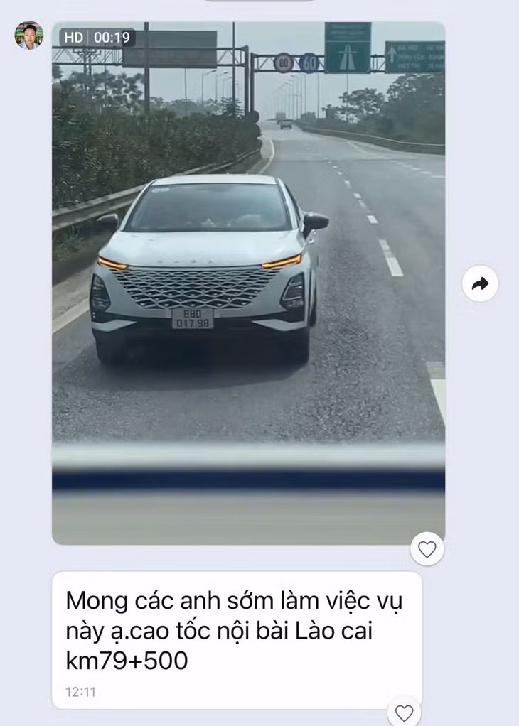 Thông tin phản ánh của người dân đến Cục trưởng Cảnh sát giao thông. Ảnh: Công an cung cấp