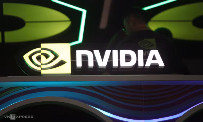 Logo Nvidia tại triển lãm Computex 2024 ngày 4/6 tại Đài Loan. Ảnh: Khương Nha