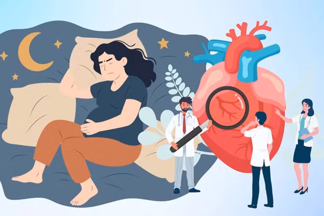 Lợi ích của việc ngủ trong phòng tối đối với sức khỏe tim mạch. Đồ họa: Thiện Nhân