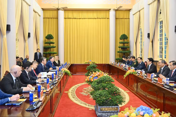 Toàn cảnh buổi tiếp. (Ảnh Thủy Nguyên)