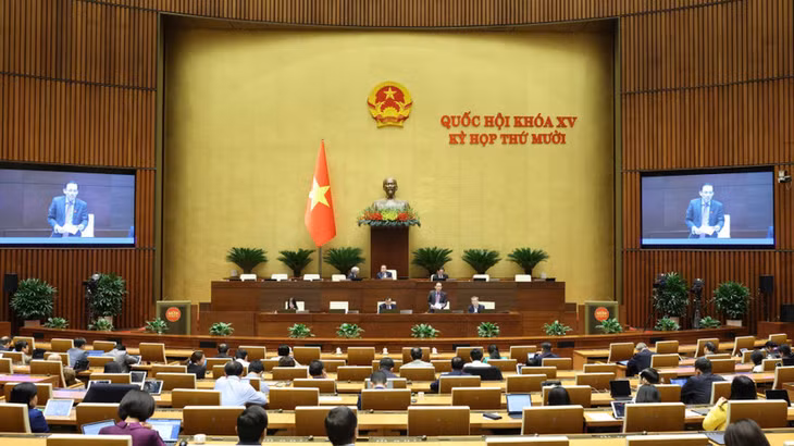 Quang cảnh phiên họp toàn thể ở hội trường ngày 26/11 tại Kỳ họp thứ 10, Quốc hội khóa XV. (Ảnh: DUY LINH)