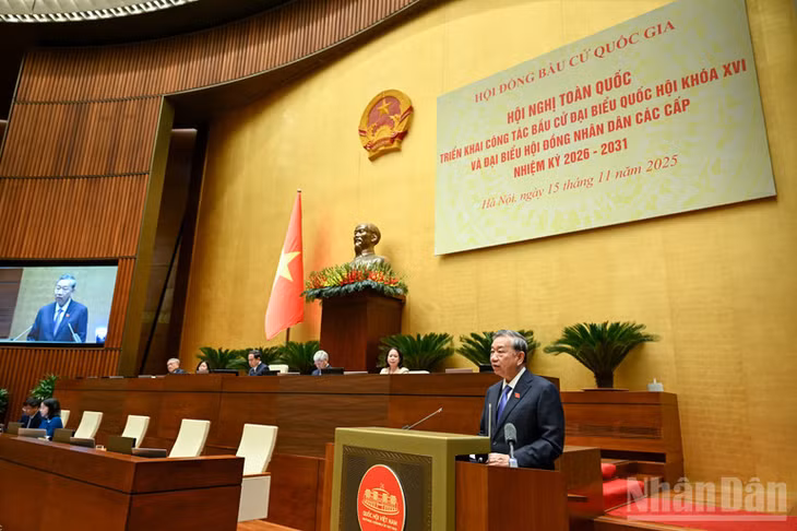 Tổng Bí thư Tô Lâm yêu cầu tập trung lãnh đạo thật tốt công tác nhân sự, khâu then chốt nhất của bầu cử. (Ảnh: DUY LINH)