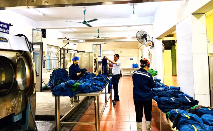 Khu giặt, sấy quần áo cho công nhân của Công ty.
