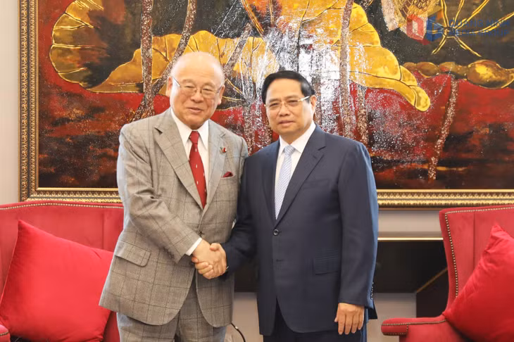 Thủ tướng Chính phủ Phạm Minh Chính tiếp ông Takebe Tsutomu, Cố vấn Đặc biệt Liên minh Nghị sĩ hữu nghị Nhật - Việt.