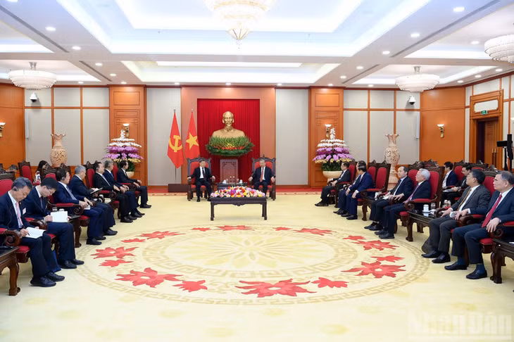Quang cảnh cuộc tiếp tại Trụ sở Trung ương Đảng. (Ảnh: ĐĂNG KHOA)