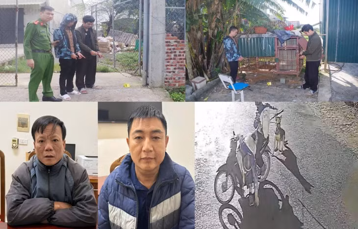 Các đối tượng trong đường dây trộm chó bị bắt giữ. Ảnh: Công an Thanh Hóa