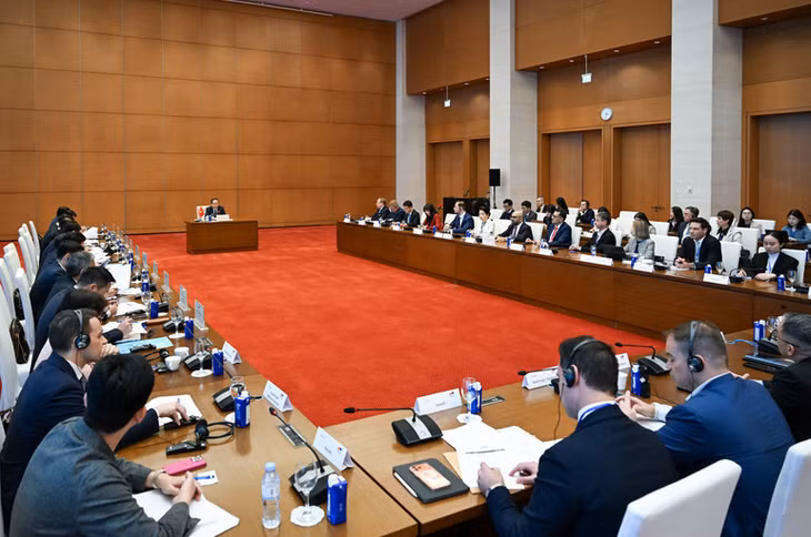 Quang cảnh cuộc tiếp tại Nhà Quốc hội. (Ảnh: DUY LINH)