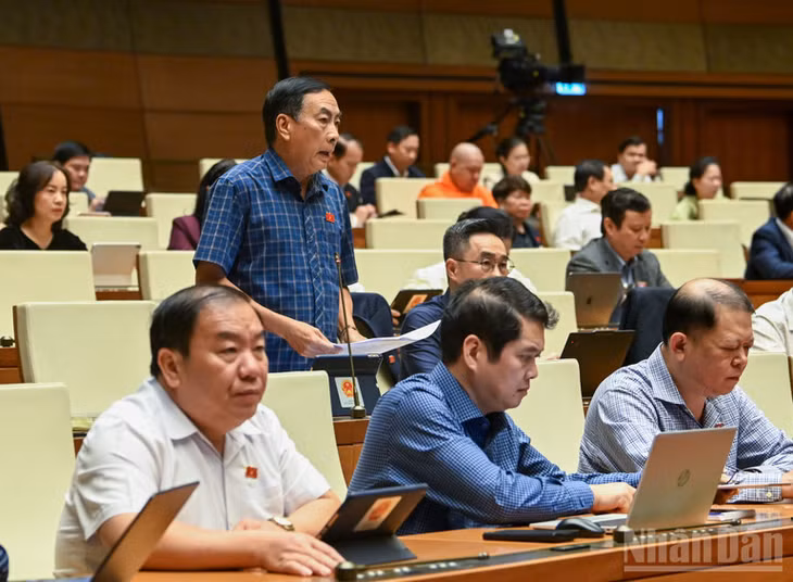 Đại biểu Phạm Văn Hòa (Đồng Tháp) phát biểu tại phiên thảo luận. (Ảnh: DUY LINH)
