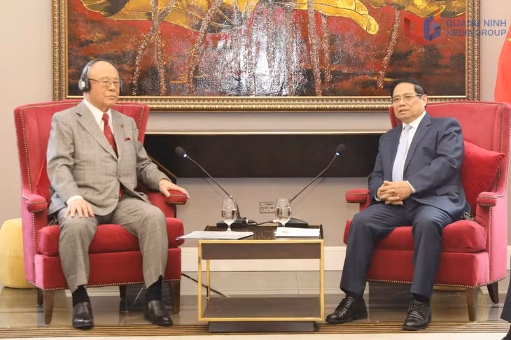 Thủ tướng Chính phủ Phạm Minh Chính tiếp ông Takebe Tsutomu, Cố vấn Đặc biệt Liên minh Nghị sĩ hữu nghị Nhật - Việt.