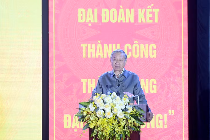 Tổng Bí thư Tô Lâm phát biểu tại ngày hội. (Ảnh ĐĂNG KHOA)