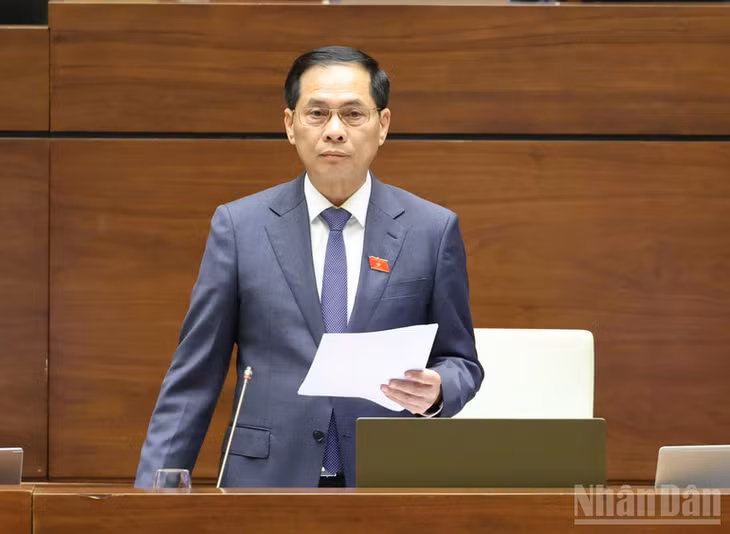 Phó Thủ tướng Bùi Thanh Sơn giải trình, làm rõ một số vấn đề đại biểu Quốc hội nêu. (Ảnh: DUY LINH)