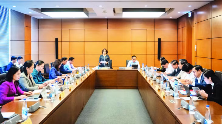 Đại biểu Quốc hội thành phố Đà Nẵng và các tỉnh Cao Bằng, Tuyên Quang thảo luận tại tổ. (Ảnh: ĐĂNG ANH)