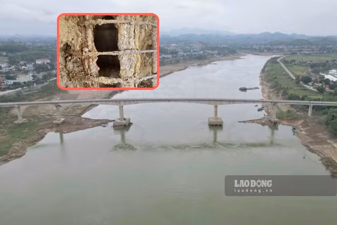 Liên quan đến vụ việc cầu Sông Lô hư hỏng, lộ trơ cốt thép, cơ quan Công an đã vào cuộc. Ảnh: Tô Công.