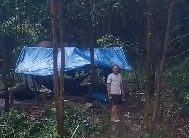 Nhóm công dân tỉnh Quảng Ngãi đi làm thuê bị cô lập giữa rừng ở tỉnh Khánh Hoà do nước lũ chia cắt, trong đó có 1 người tử vong. Ảnh: UBND xã Ba Xa