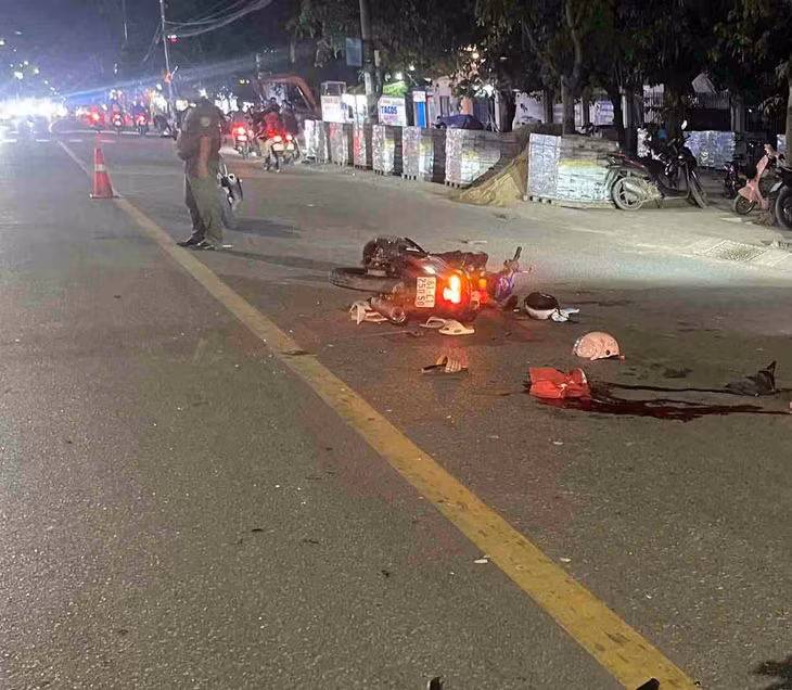 Hiện trường vụ tai nạn. Ảnh bạn đọc cung cấp