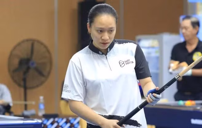 Cơ thủ Dương Yến Vi là người giành ngôi vô địch nội dung pool 9 bi nữ tại Cúp quốc gia 2025. Ảnh: Liên đoàn pool thế giới WPA